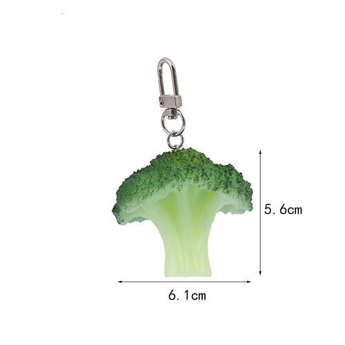 Simulated PVC broccoli model ornaments, interesting simulated food keychains, vegetable bags, door buckle hangings, wholesale