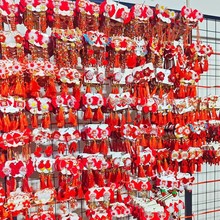 新年喜庆头饰儿童中国风大红蝴蝶结毛绒流苏发夹女童古装汉服发饰