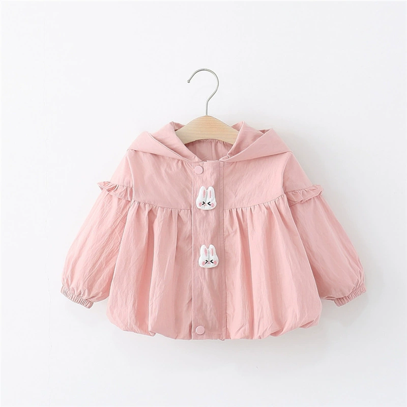 Детская одежда, верхняя одежда для девочек, весенне-осенняя одежда для младенцев и маленьких детей, ветровки средней и короткой длины с капюшоном в форме сердца, детская осенняя верхняя одежда.