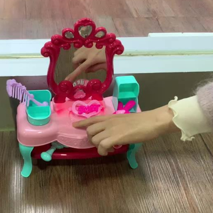 Amazonas para niños en casa princesa tocador juguetes de simulación de luces joyas para niñas maquillaje juguetes de vestir