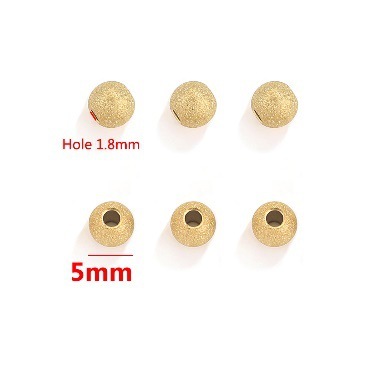 不锈钢磨砂圆珠散珠多尺寸DIY 饰品配件手链串珠材料金色银色隔珠|undefined
