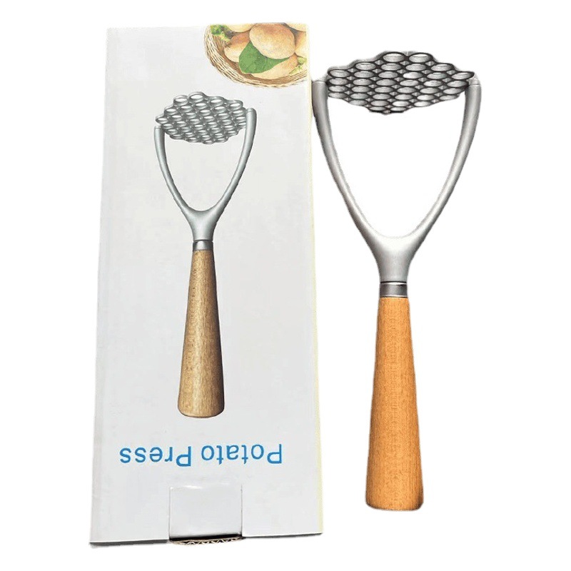 En stock de aleación de aluminio de roble prensa de puré de patatas prensa puré de patatas cocina gadget puré de patatas prensa
