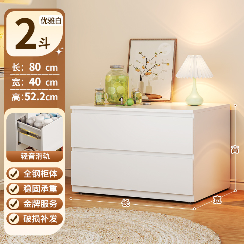 El dormitorio integrado de la cómoda de viento crema del Gabinete de cubo de acero se apoya en la Mesa de maquillaje al final de la cama de la pared para almacenar la estantería telescópica en la esquina del gabinete. image 14
