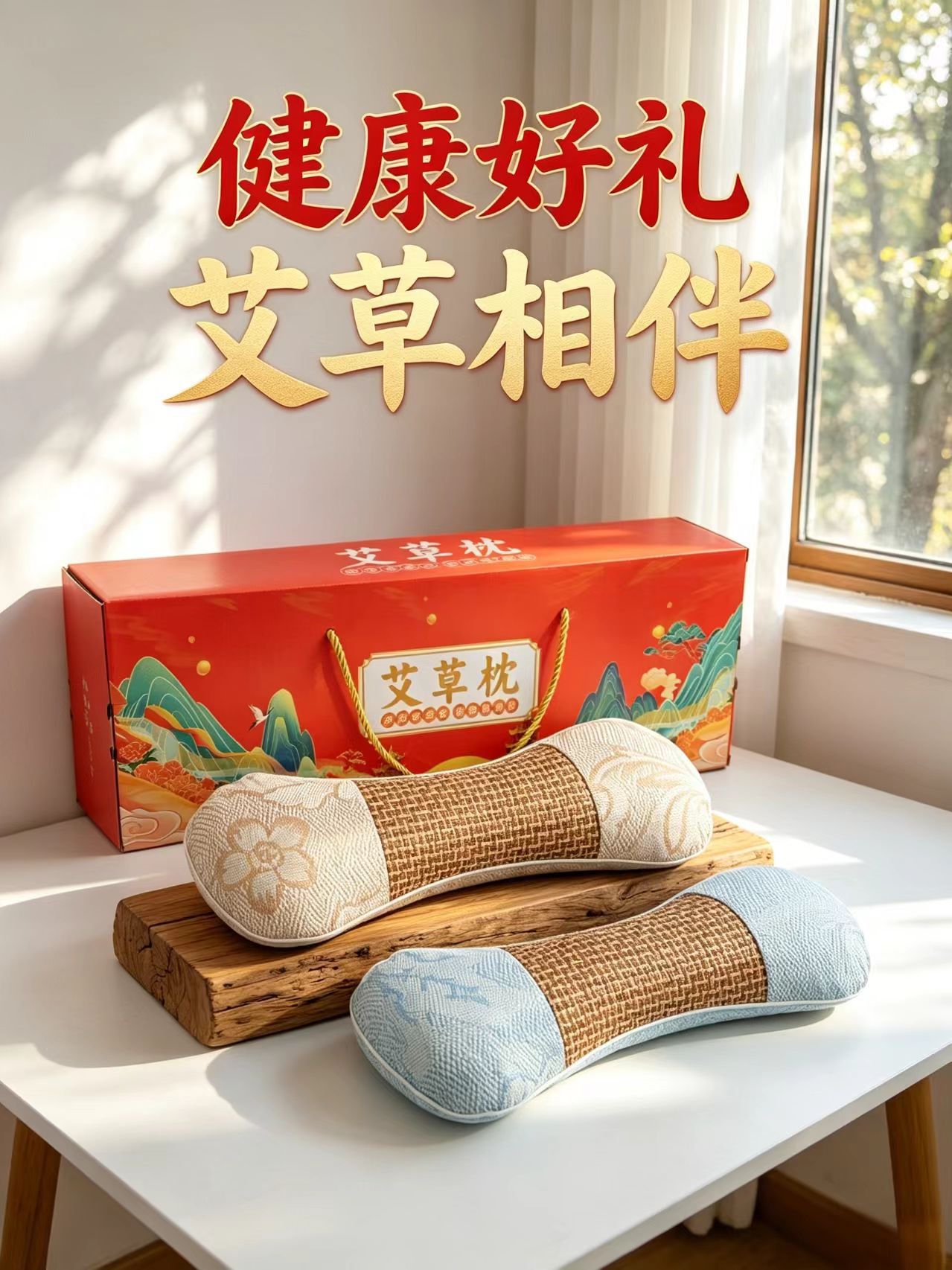 Mugwort Bone Pillow, Cooling Mat Pillow, Wholesale Cooling Mat Bone Pillow, Mugwort Gift, Mugwort Pillow Gift Box, Holiday Souvenir