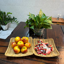 仿藤编织篮 油炸小吃篮 零食筐干果糖果蔬菜塑料精致篮 KTV水果盘