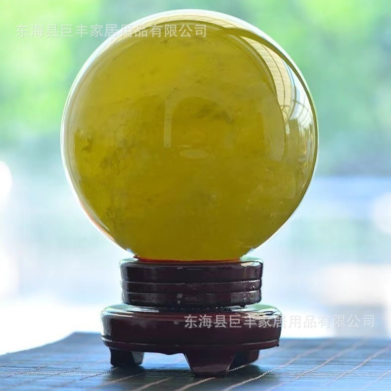 天然シトリン球土黄色水晶球家庭用オフィス用招財球飾り工場製丸球|undefined
