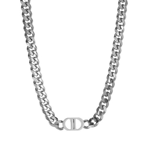Kang Jeong Lee Unisex Chain Necklace with High-End Titanium Steel, Non-Fading Style, Cubic Link Accessory