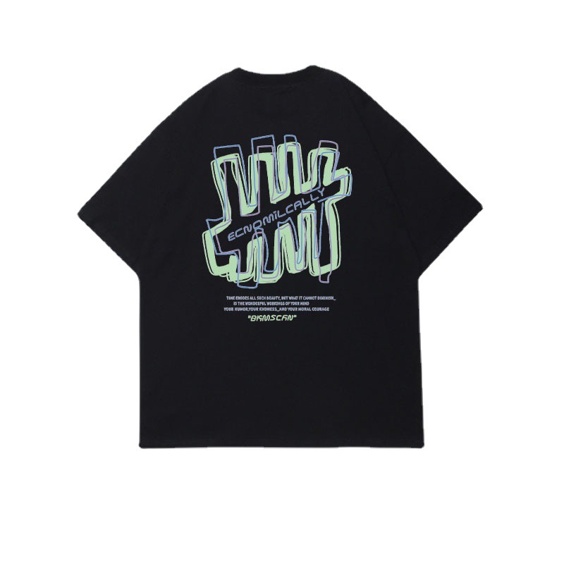2023 新白綿 tシャツ女性のトレンディなブランド半袖夏ルーズ香港スタイルシックなカップルトップスイントレンド