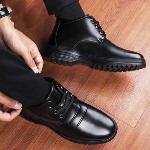 Men's Cotton Shoes Winter New PU Snow Boots Casual Comfort Korean Style Trendy Shoes With Fleece Thick Warm Men's Shoes