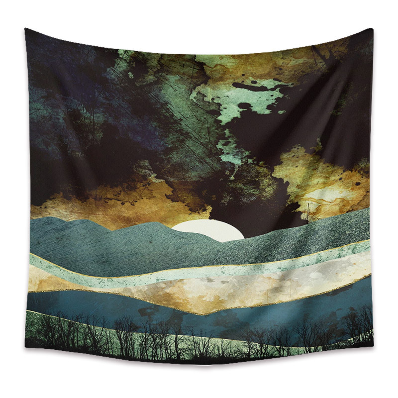 Bohemian Moon Mountain Painting Wall Cloth Decoration Tapestry Wholesale Nihaojewelry display picture 204