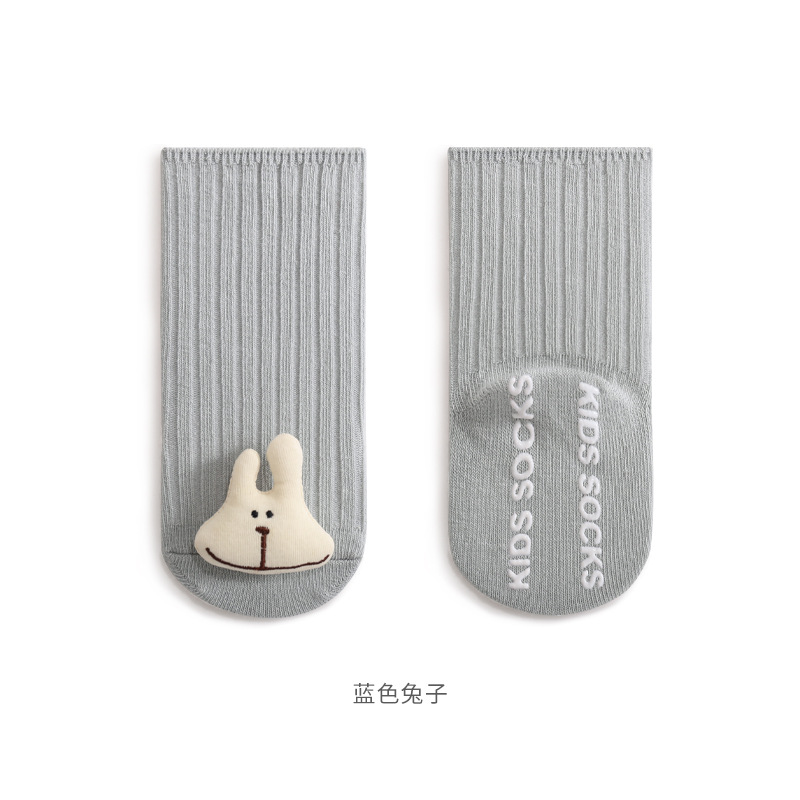 2023 otoño nuevo bebé calcetines de dibujos animados lindo muñeca media pantorrilla calcetines de algodón antideslizante