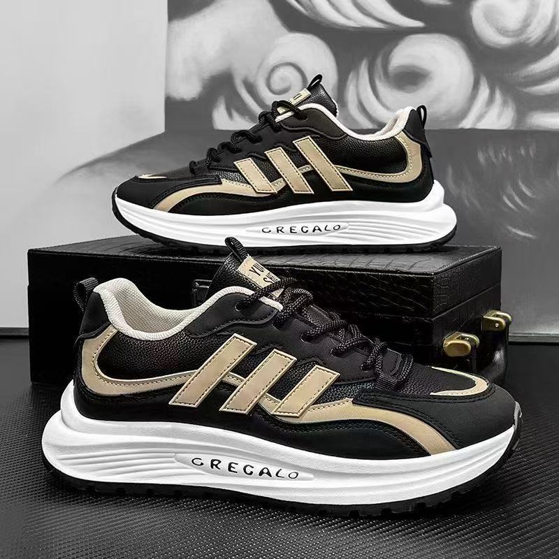 Casual Men's Shoes 2025 Spring New Trendy Versatile Sports Shoes Men's Thick-Soled Work Running Shoes Trendy Shoes for Men