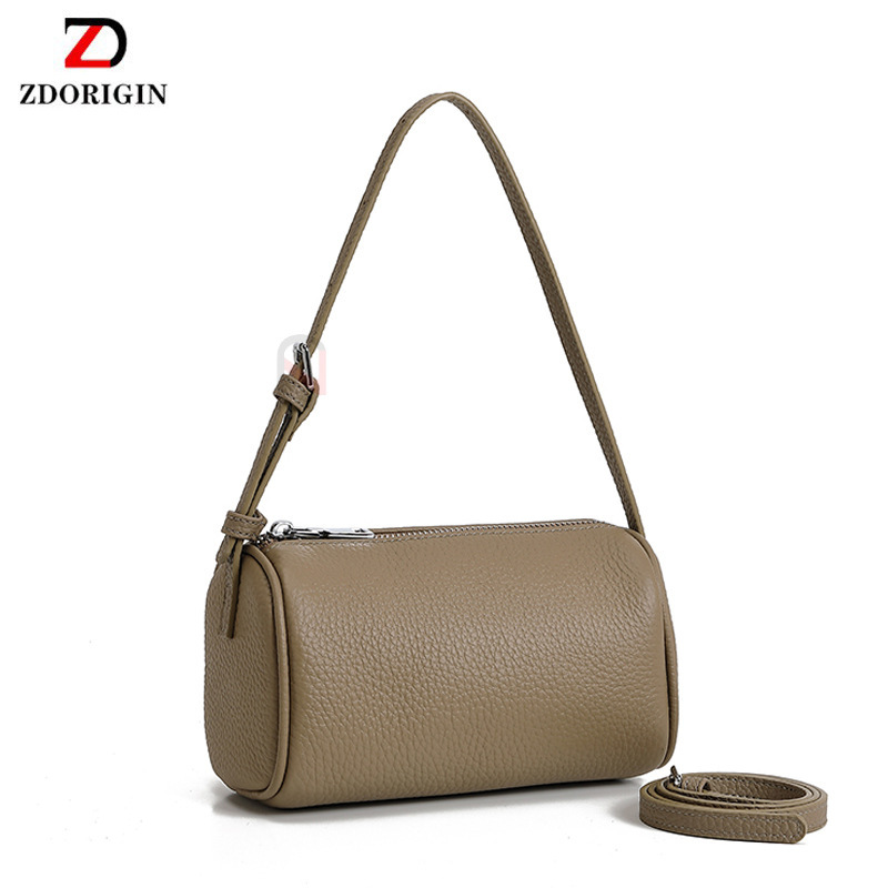 Genuine Leather Bag Wholesale 2025 New First Layer Tc Pebbled Cowhide Pen Holder Crossbody Bag Fashionable Shoulder Underarm Bag