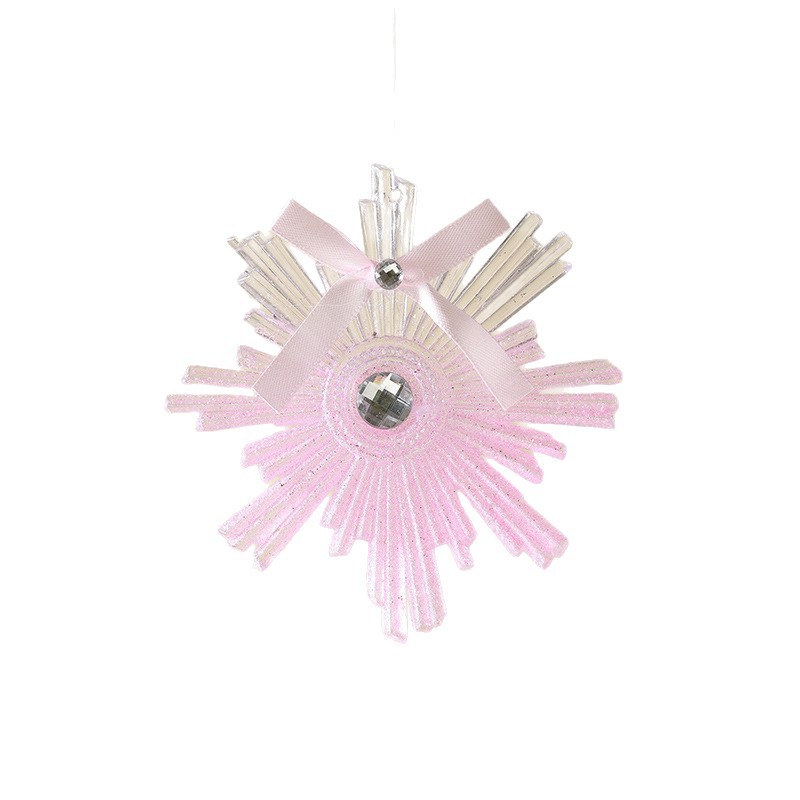 Nuevos adornos de árbol de Navidad transfronterizos colgante rosa transparente polvo acrílico colgante escena diseño props de disparo
