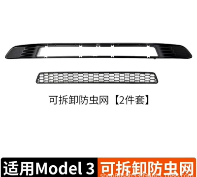 Automobile anti-insect net, Updated Version Model Y/3/Yl, Detachable - model3-removable-insect-proof-net-in-the-middle-abs-black