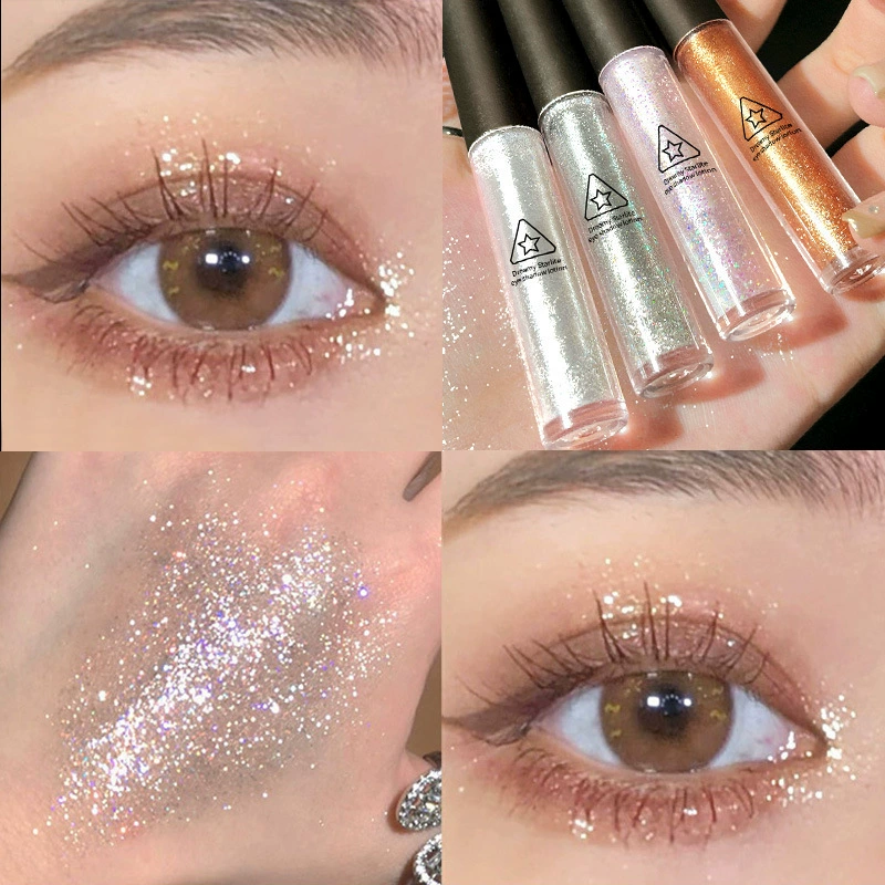 Liquid Glitter Eyeshadow & Highlighter, Multi-Use Nail Sequins, Sheer Sparkle Shades