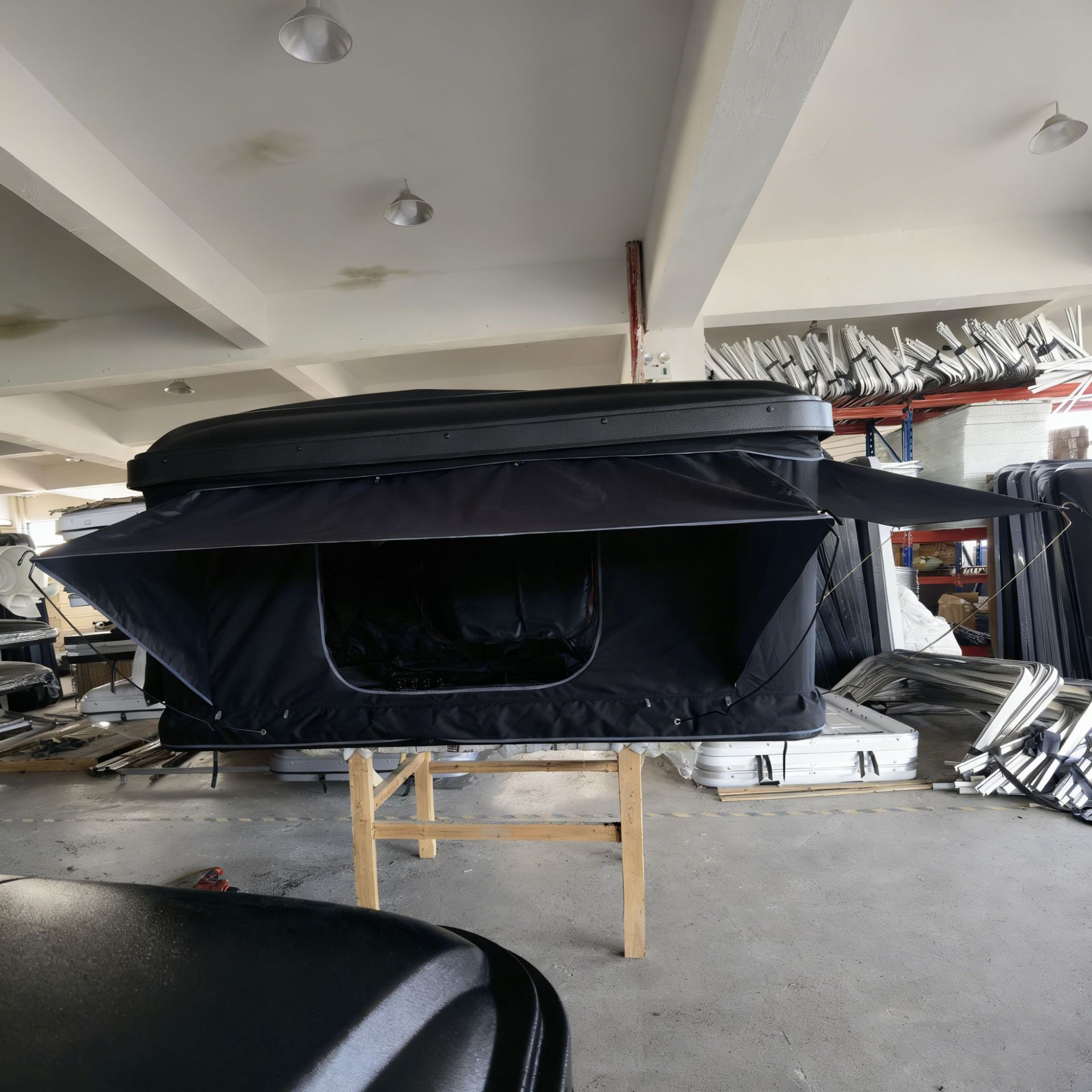 Plástico ABS gran sombrilla elevación vertical automática techo duro al aire libre a prueba de lluvia y protección solar gran sombrilla tienda de techo