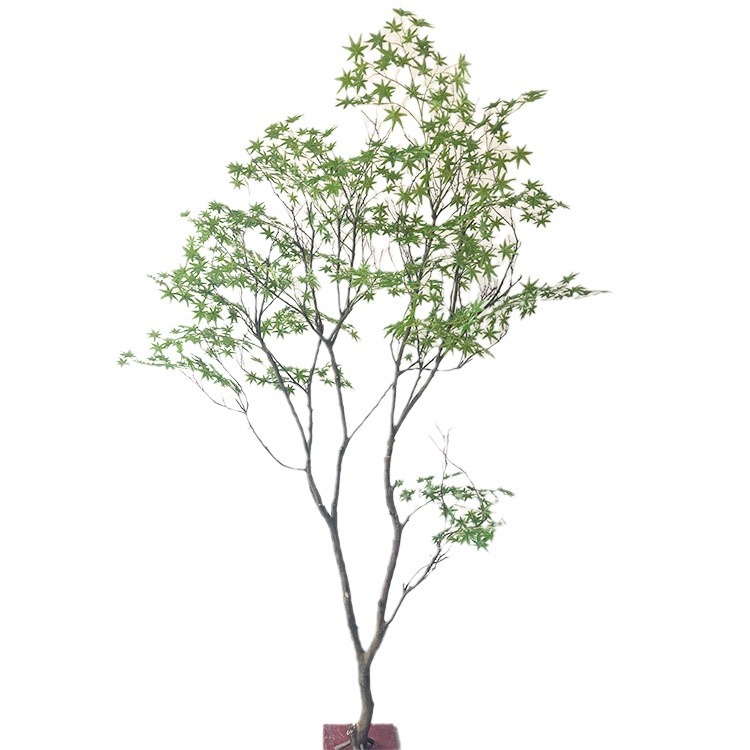 Árbol de arce verde artificial árbol de arce verde gran decoración interior árbol artificial sala de estar piso paisaje Nórdico ins planta verde Arce rojo