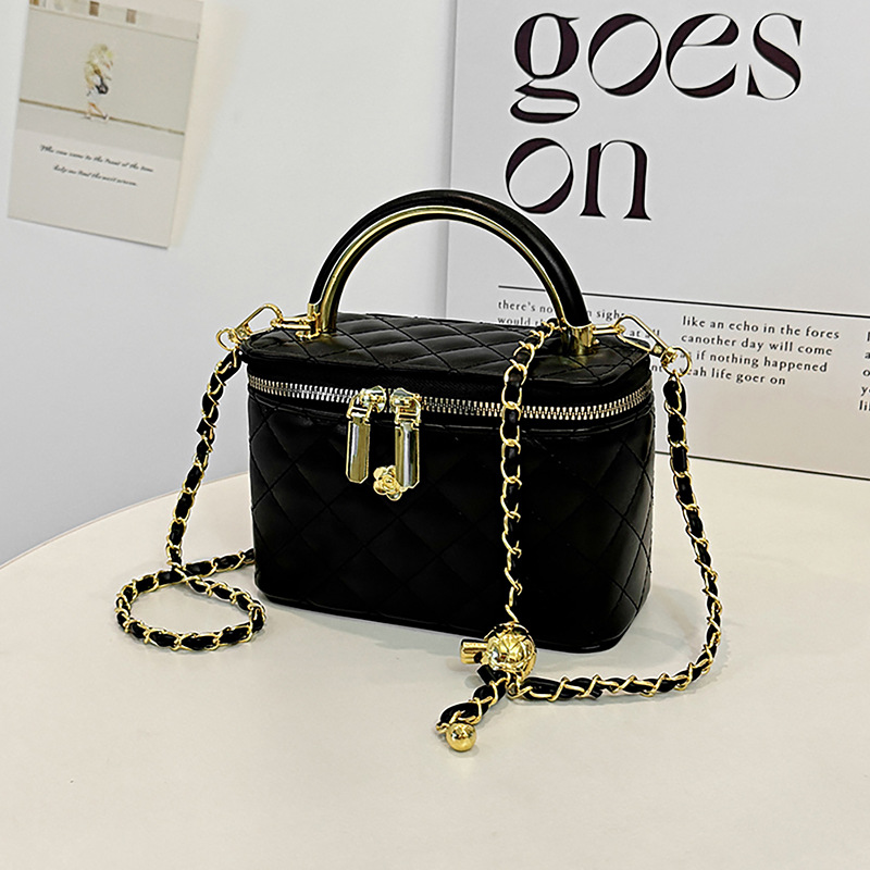 Hilo de bordado de rombos transfronterizos Bolso cuadrado pequeño Mujer 2025 Nueva cadena de lujo ligera Bolso de mensajero de hombro