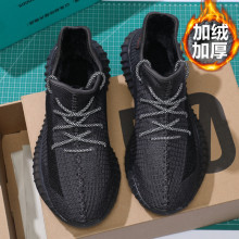 加绒加厚椰子鞋男350V2保暖冬季跑步鞋男鞋真爆莆田休闲运动鞋