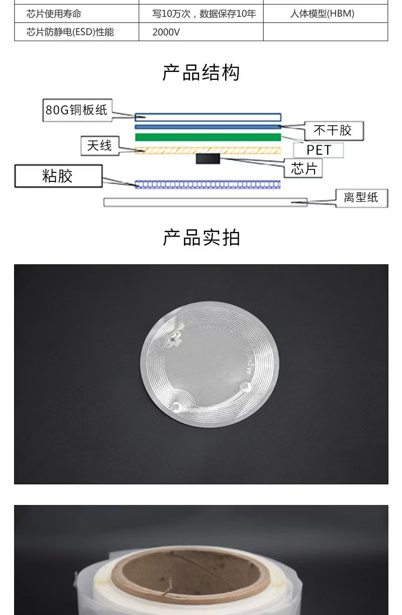 rfid电子标签 I CODE SLIX白标 智慧图书馆专用书本借阅盘点管理-阿里巴巴