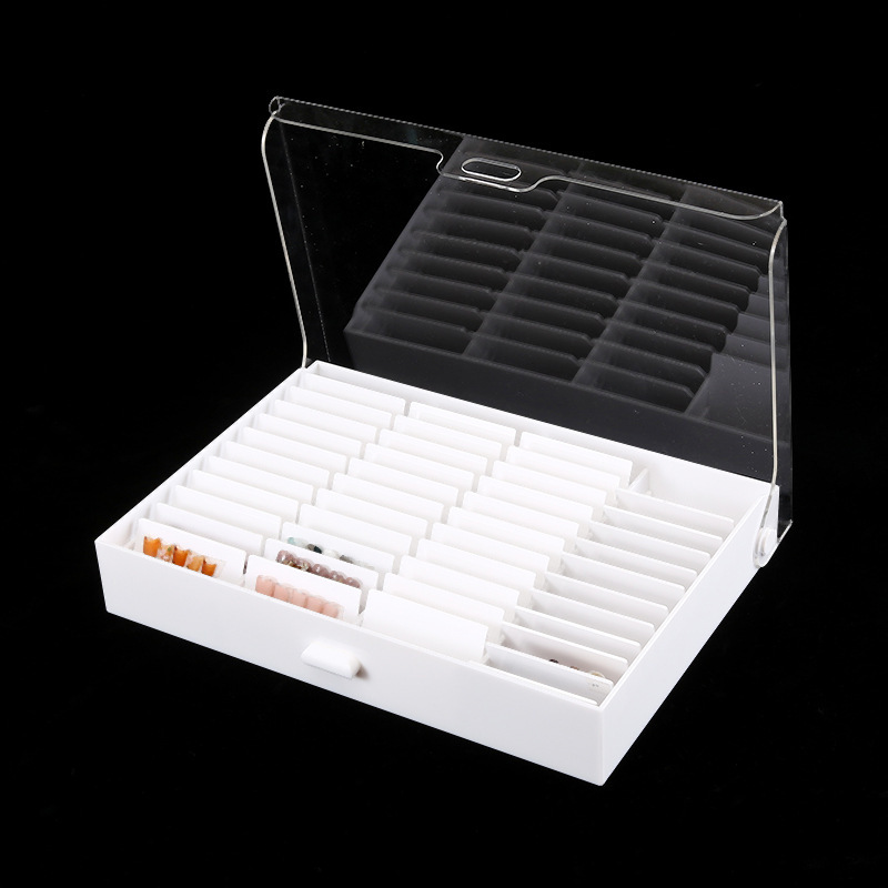 Nail art flip color card buckle cover four-row flip box snap-in detachable replacement dust-proof design