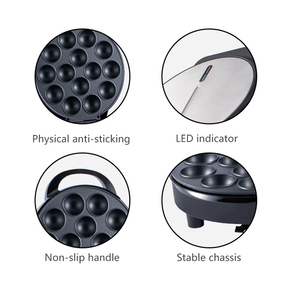 110V estándar americano de 14 hoyos Takoyaki máquina hogar máquina de la torta máquina fabricante de pan bolas máquina de desayuno torta redonda pastel