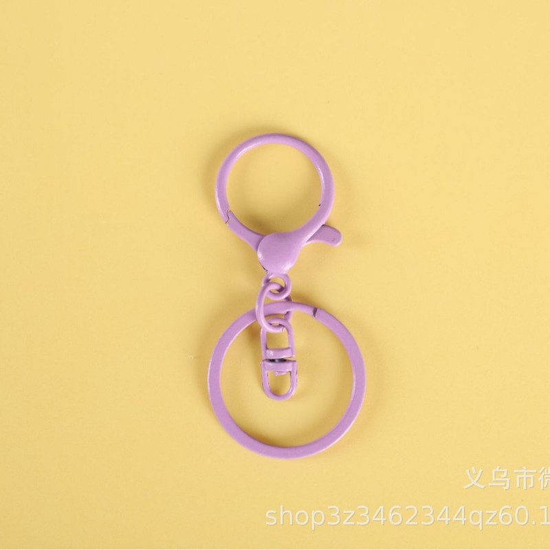 彩色烤漆钥匙圈锌合金8字龙虾扣3件套DIY钥匙扣箱包玩具挂扣配件|undefined