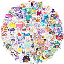 【一口价】100张ins小清新手绘涂鸦贴纸奶茶海浪太阳贴画