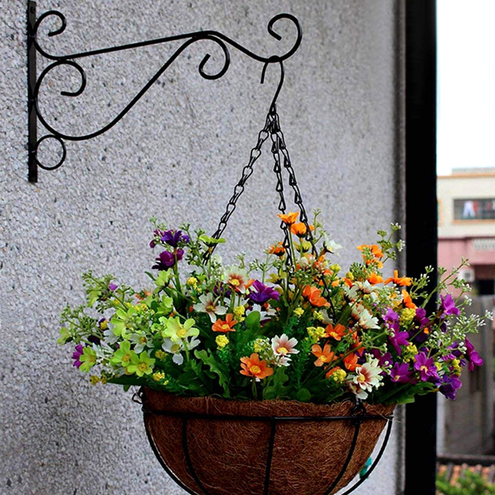 Cross-border plant hanging bracket, iron plant hook, balcony garden courtyard plant hook, flower basket, bird feeder