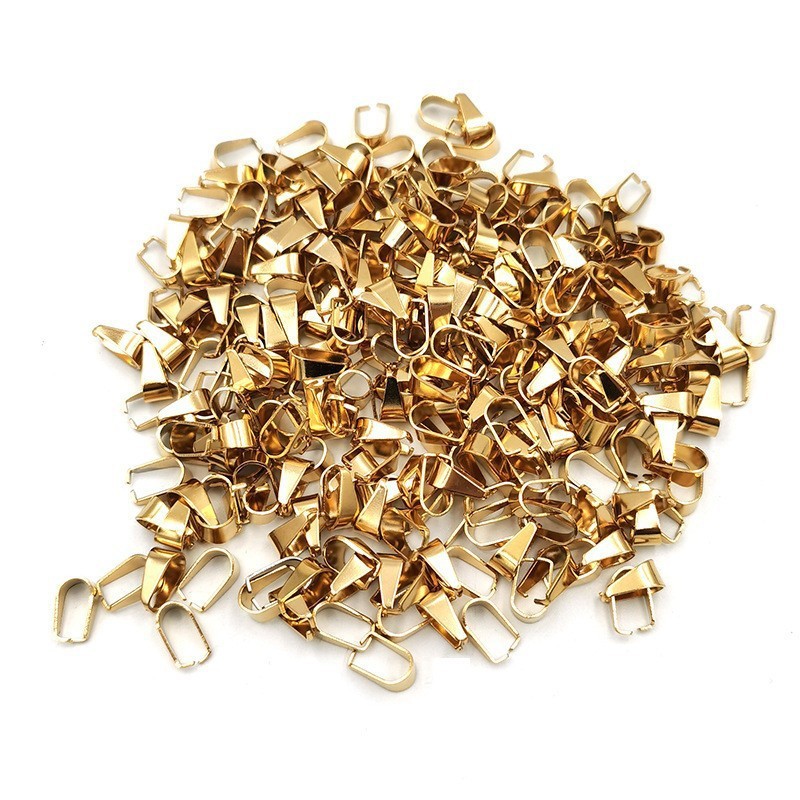 Basic Style 100 PCS/Package 304 Stainless Steel Geometric Melon Seed Buckle Jewelry Buckle