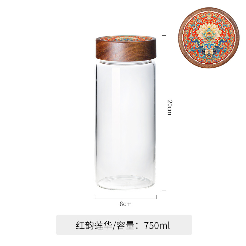 lata de vidrio china, alta borosilicona, lata de sellado de grado alimenticio, lata de almacenamiento de botella de vidrio, lata de almacenamiento de cocina, botella de almacenamiento