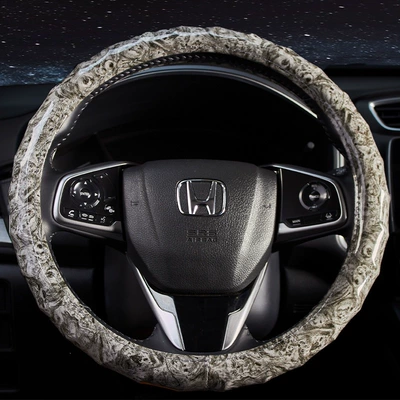 Steering wheel cover Wood Grain Car Steering Wheel Cover - gray-peach-wood-grain-o-type