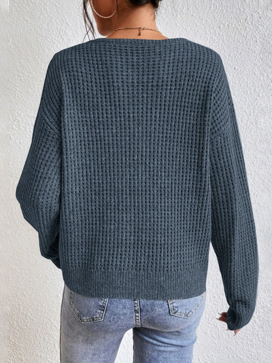 (Cross-border trading), spring solid knitted sweater, European style, V-neckline, Amazon, oversize