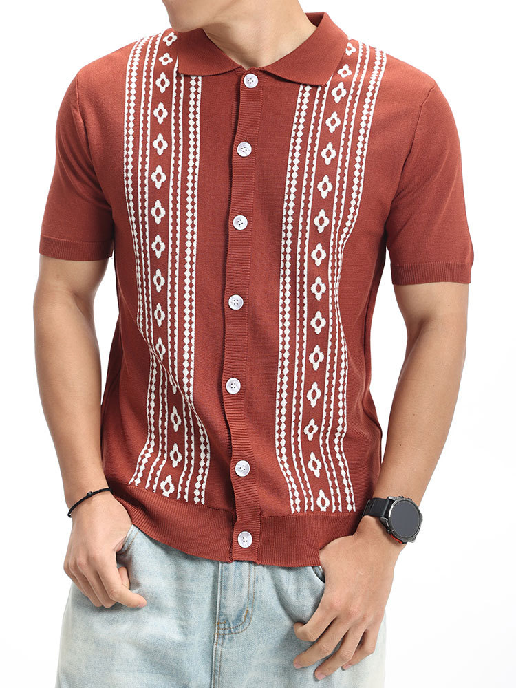 Camisas de polo de estilo europeo y americano de alto nivel para hombres de verano de mangas cortas, cuello de negocios casuales, camisas de polo para hombres