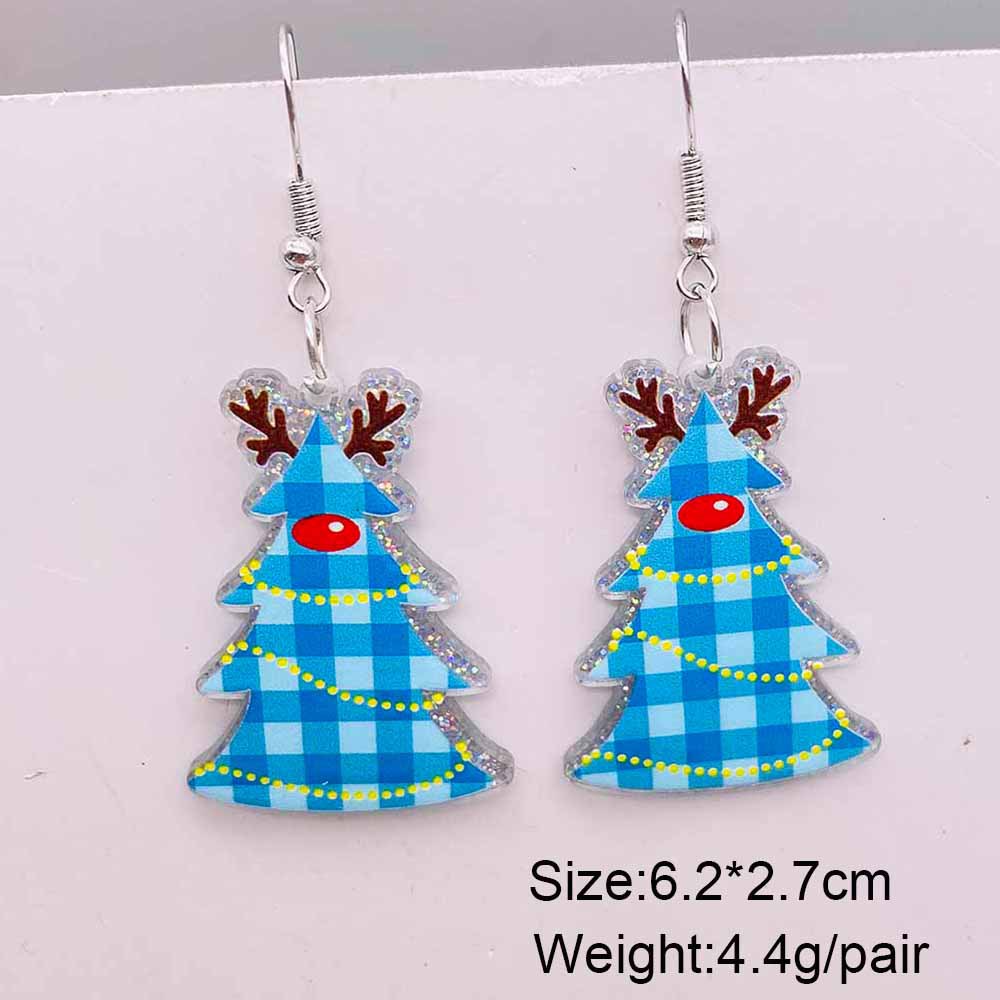 1 Pair Cute Christmas Tree Skull Antlers Arylic Drop Earrings display picture 5