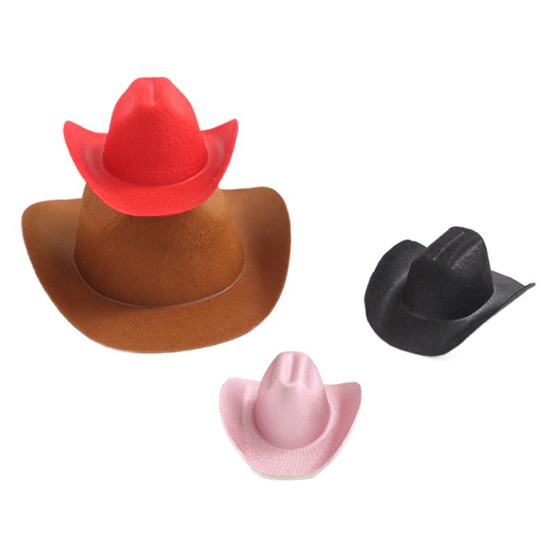 Suministro sombrero de vaquero especial pequeño sombrero juguete pequeño sombrero accesorios para el cabello sombrero Tarjeta de pelo sombrero Mini sombrero