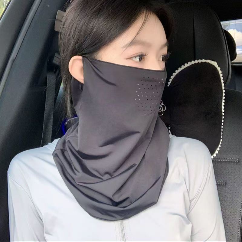 Verano hielo protector solar colgante máscara de orejas para hombres y mujeres sombreado de sol cara anti-UV largo cuello vello de bicicleta