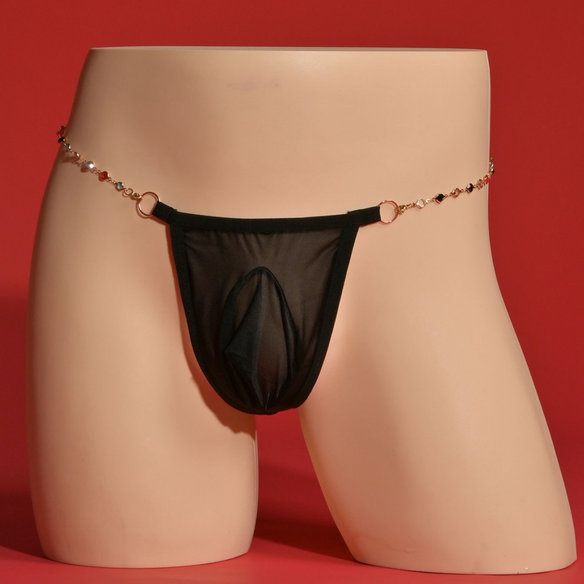 Hot Girl Chain # European and American Sports Style Sexy Bikini Thong Egg-Covering Men's Pure Lust Sexy Hot Shorts T-Pants