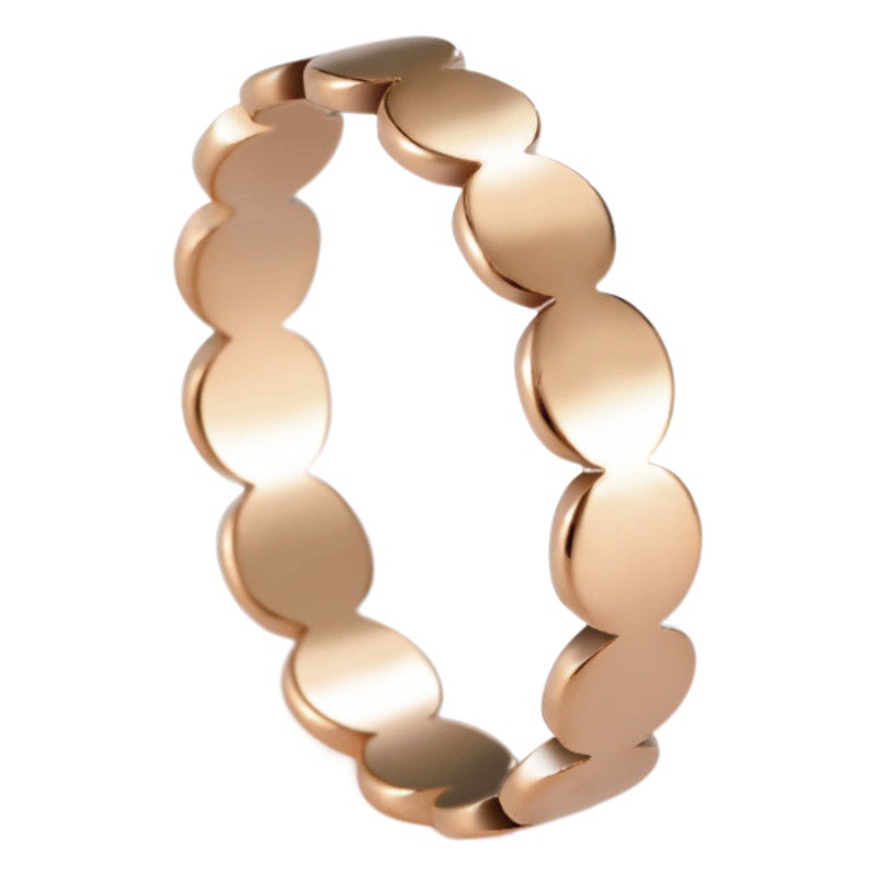 Fashion geometric round simple ring for women Girl gold color stainless steel ring wedding party jewelry wholesale