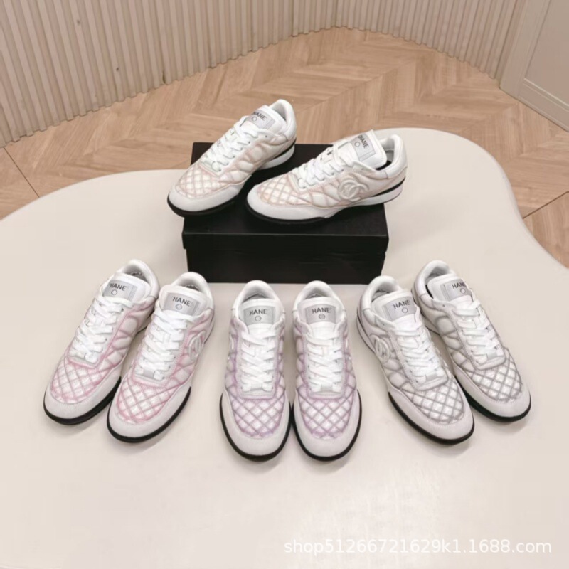 Top Version Small Fragrant Rhombus Pattern Sports Retro Tennis Shoes Winter New Candy Color Casual Sports Training Shoes for Women