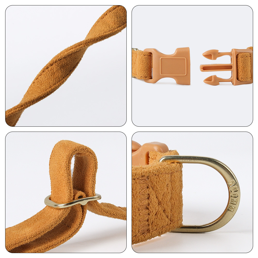 Transfronterizos mascotas de lana collar conjunto de cuerda de tracción suave piel de algodón microfibra ecológico collar de perro cuerda de perro