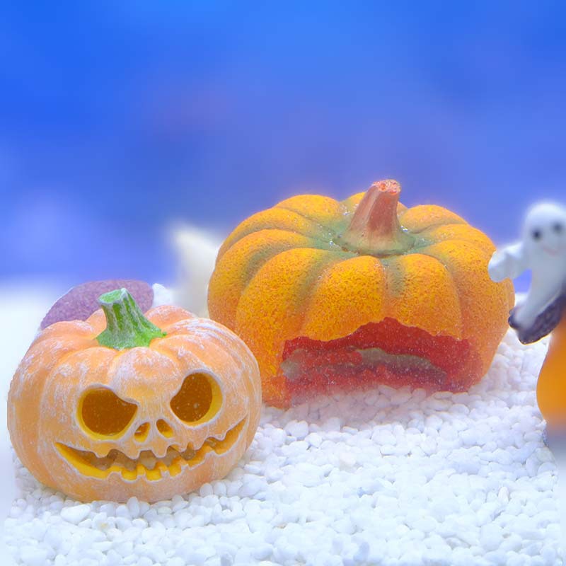 Acuario Peces de calabaza gordos y delgados para evitar la casa, resina, protección del medio ambiente, simulación de Halloween, lámpara de calabaza, juguete resistente a las caídas