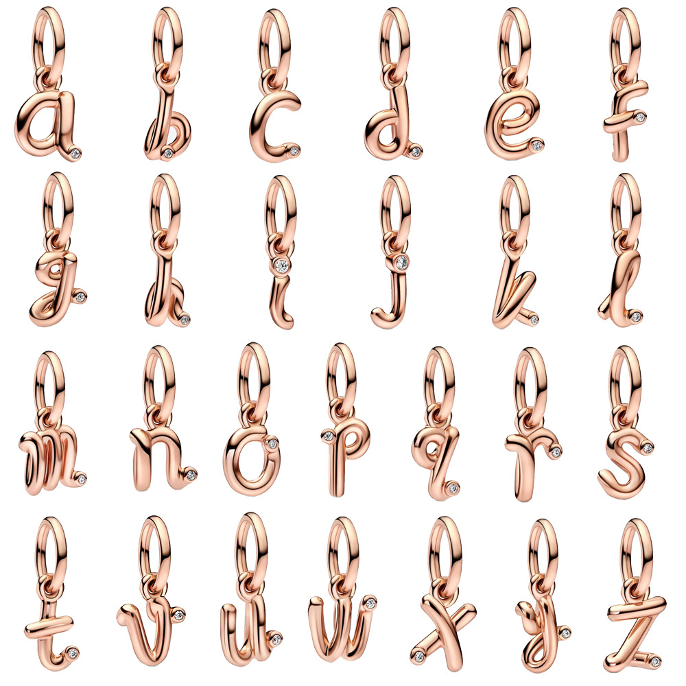 1 Pièce Le Cuivre Zircon Lettre Pendentif display picture 1