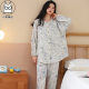 Gauze with Chest Pad Moon Clothing Spring and Autumn Pure Cotton Postpartum Nursing Pregnant Women Pajamas Summer Thin Pure Cotton Sweat Absorbing plus size