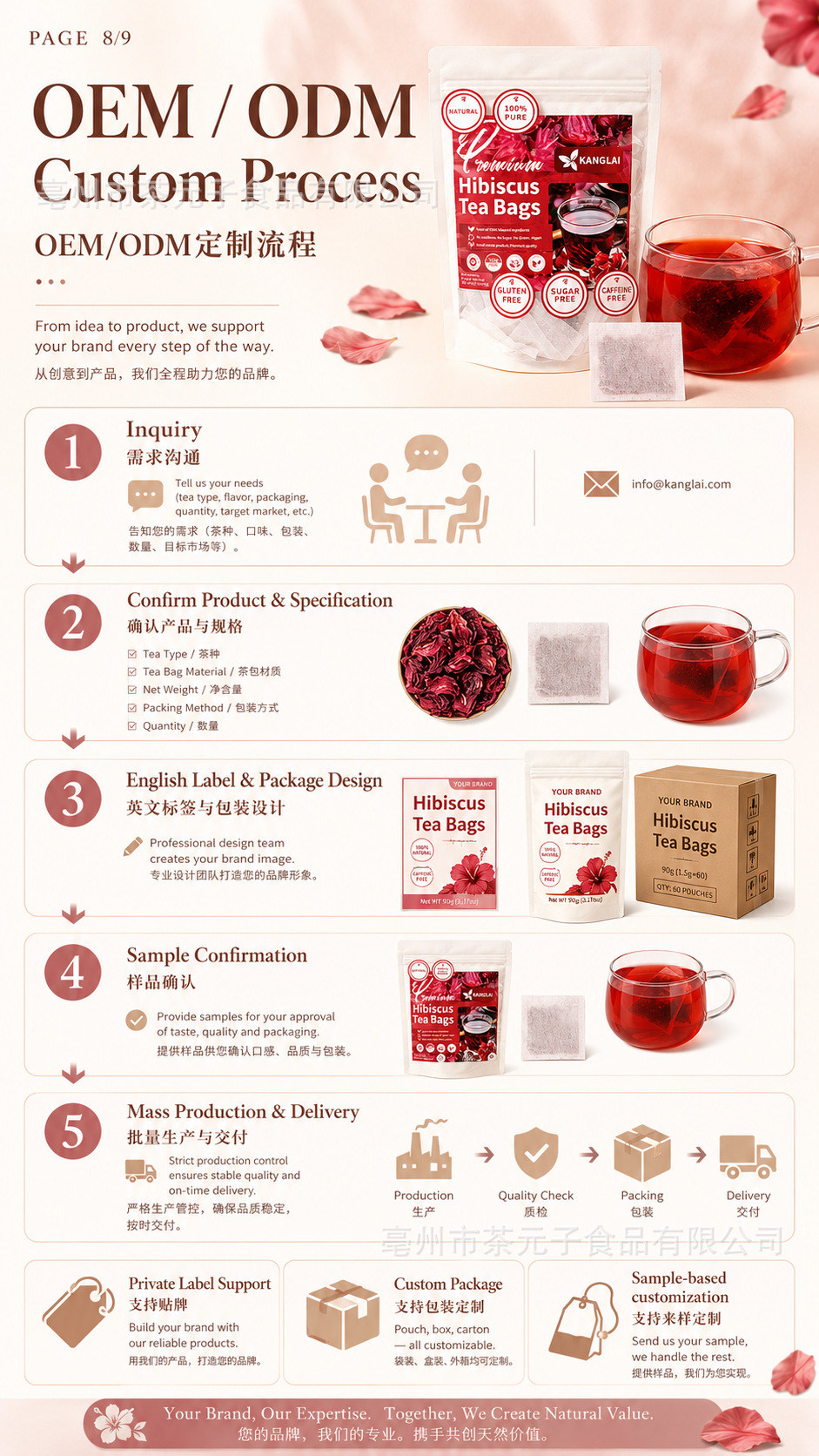 Hibiscus Tea Bags Luo Shen Hua 洛神花 Dried Roselle Flower Herbal Tea 60 Bags 90g Caffeine Free specifications