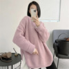 Korean Lazy Easy Sense of design Socket sweater tender Split ends Western style Versatile knitting Autumn and winter jacket