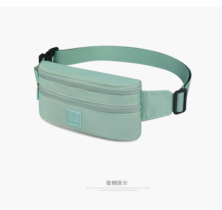 Women's fashionable and trendy waist bag, waterproof nylon crossbody bag, outdoor sports mobile phone waist bag, simple crossbody bag undefined