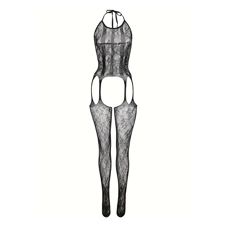 Lencería Sexy Yue Die, Conjunto Jacquard Europeo y Americano, Uniforme Sexy para Mujer, Body de Malla de Una Pieza con Medias, 8972