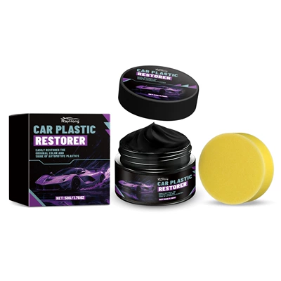 Rayhong Car Plastic Gloss Care Cream Interior Dashboard Polishing Maintenance Decontamination and Stain Removal Cleaning Agent (Cleaning/curing agent) - 50g1-sponge1